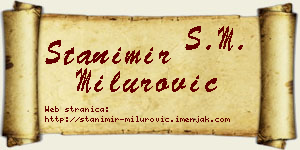 Stanimir Milurović vizit kartica